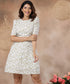 Half Sleeve Detailed Printed Mini Dress